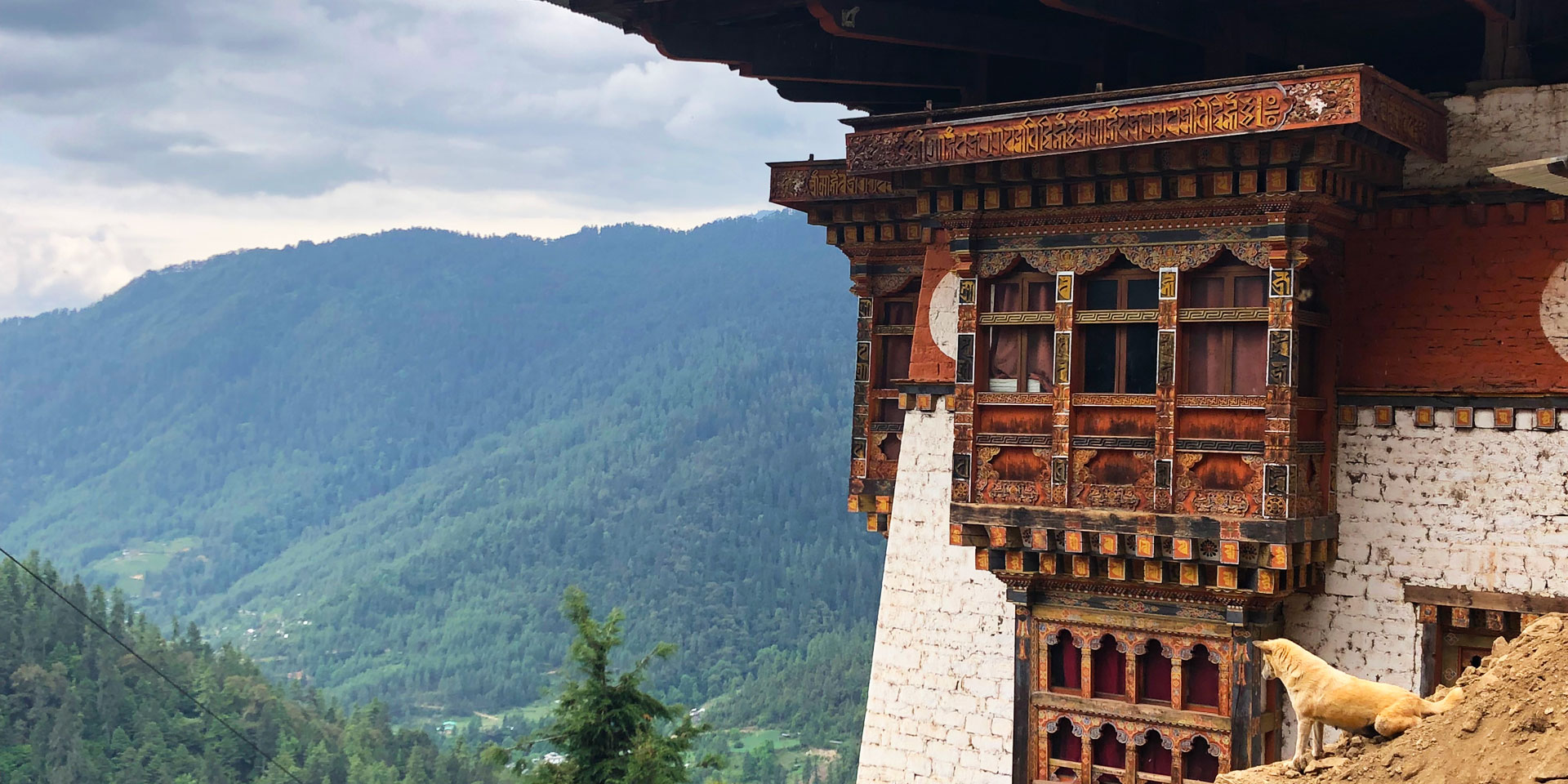 View from Cheri Monastery in the Thimphu valley in Bhutan