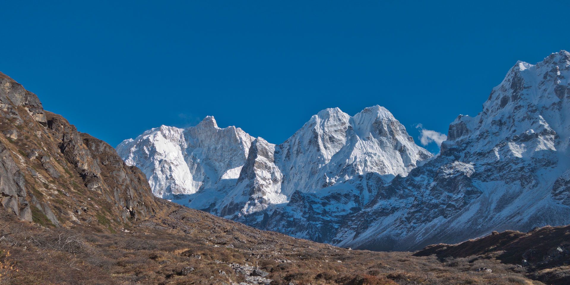 Stunning scenery on the walk to Jannu Base Camp on the Kanchenjunga North Base Camp trek in Nepal
